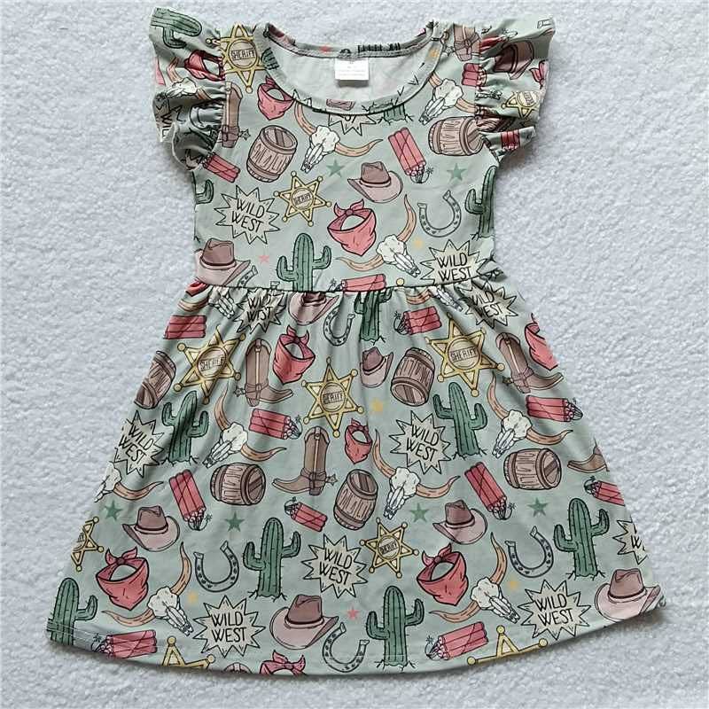Baby girls western cactus pearl dresses 230603: 2T