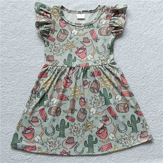Baby girls western cactus pearl dresses 230603: 2T