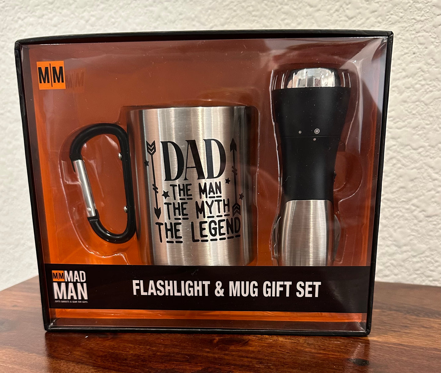 Mad Man Flashlight and Mug Gift Set - Dad the Man, The Myth, The Legend