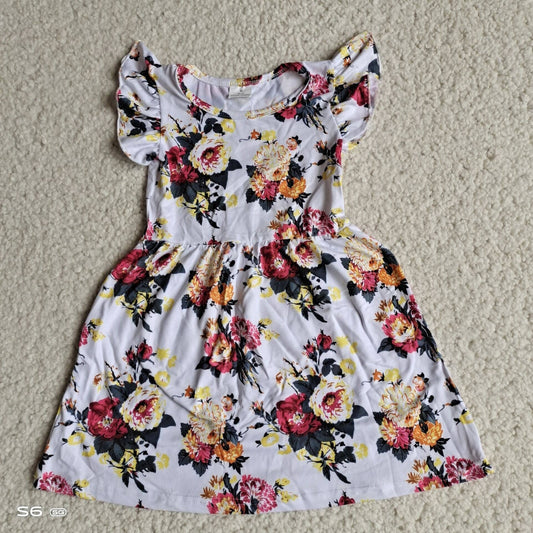 Baby girls white flowers pearl dresses 230606: 2T